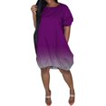 thumbnail image 2 of Women‘S Plus Size Casual Dresses Casual Short Sleeve Mid-Length Gradient Summer, 2 of 6