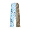 thumbnail image 4 of Sijiajgjfu Pantalons Capri en Coton et Lin pour Femmes Imprimé Capri Bleu L, 4 of 5