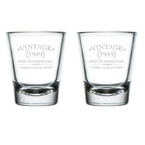 Set of 2 Shot Glasses 1.75oz Shot Glass Cheers Birthday Gift (75th Birthday)