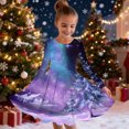 thumbnail image 2 of SuTry Girls Christmas Printed Long Sleeve Twirly Skater School Recital Dress Long Sleeve Round Neck Dress for Kids 4-15 Years(Multicolor#2,14-15 Years), 2 of 5