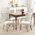 thumbnail image 6 of Vanity Art Button Tufted Velvet Upholstered Dining Chair with Wooden Legs | Contemporary Accent Chairs for Dining Room Living Room Comfortable Armless Leisure Padded Chairs, Set of 2, UC-10T, 6 of 11