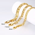 thumbnail image 4 of PROSTEEL Figaro Chain Necklace 7.5mm 28 Inches 14K Gold Plated Birthday Valentines Day Jewelry Gift for Men Women Adults Age, 4 of 7