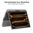 thumbnail image 3 of edaiser Swivel Keyboard Case for Apple iPad Pro 11 inch M5 2025, M4 2024 A3357 A3358 A3359 A2836 A2837 A3006; Wireless 360 Rotatable Cover with Pencil Holder, Multi-Touch Trackpad, Space Gray, 3 of 7