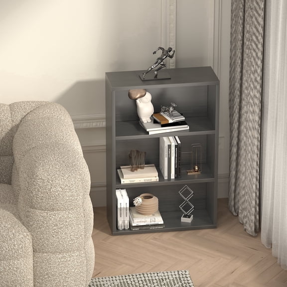 YQ JENMW 3‑Tier Freestanding Bookcase,Storage Shelving Unit,Open Display Cabinet for Home Office,Living Room,Bedroom