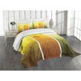 thumbnail image 3 of Ambesonne Forest Quilted Bedspread Set 3 Pcs, Hills Trees and Birds, King Size, Green Orange Yellow, 3 of 5
