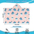 thumbnail image 2 of Pink Cartoon Dinosaurs Eggs Pattern Hooded Bath Towel，50"x30" for Ages 3 To 12 Kids, Quick Dry Lightweight Soft Microfiber Hood Beach Towel Cover Up for Kids, 2 of 7