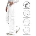 thumbnail image 4 of XAOFW Women's Casual Pants Solid Color High Waist Fashion Trousers Wide Leg Cargo Pant With Side Pocket Everyday Wear Soft Breathable Slacks, 4 of 8