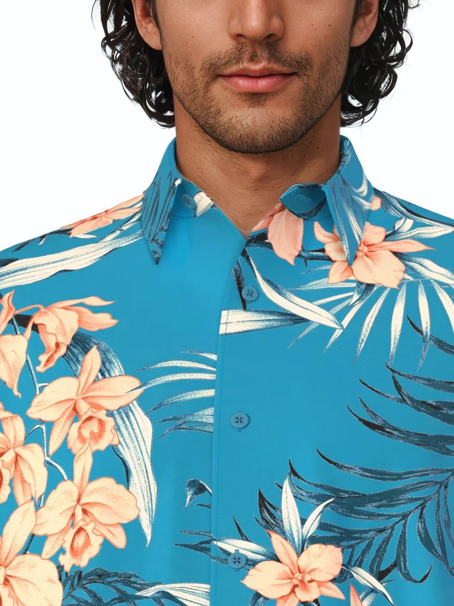 Havanera Men's and Big Men's Floral Short Sleeve Printed Button-Down Shirt with Texture, Sizes S-5XL