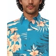 thumbnail image 5 of Havanera Men's and Big Men's Floral Short Sleeve Printed Button-Down Shirt with Texture, Sizes S-5XL, 5 of 8