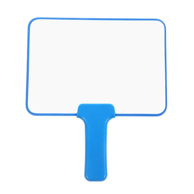 Pizarra blanca de respuesta rápida, borrado en seco, paleta de respuestas, pizarra blanca de doble cara con asa, material para el aula para niños y profesores, azul, 15 x 21 cm