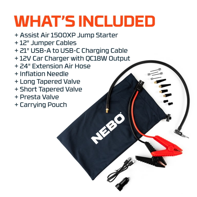 NEBO Assist 1500 Amps Jump Starter with Power Bank, Emergency