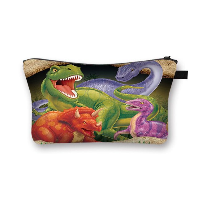 Estuche de cosméticos de dinosaurio de dibujos animados para mujer, bolsas de viaje para Maquillaje, bolsa de cosméticos Kawaii para niñas, caja organizadora de Maquillaje, Neceser LIUWENJING unisex