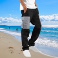 thumbnail image 2 of DeHolifer Men Pants Plus Size Solid Color Casual Outdoor Straight Leg Fitness Cargo Pants with Multiple Pockets Gray S, 2 of 7