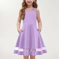 thumbnail image 2 of ZACPNCV Toddler Girl's Summer Sundress Boho Strap Casual Sleeveless Tiered Swing Cami Dresses Purple 7-8 Years, 2 of 9
