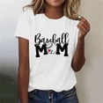thumbnail image 1 of Meichang T-Shirts de Baseball pour Maman T-Shirts pour Femmes Drôles Graphiques de Baseball Manches Courtes Hauts Col Rond Blouses Décontractées Fête des Mères Jour de Match Hauts Blanc TTG, 1 of 4