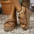 thumbnail image 5 of WIZUTIZ Shower Slippers for Women Comfortable Retro Womens Slide Sandals Summer Bow Tie Sandals Platform Heels Slippers Beach Slides Indoor with Arch Support Slide Sandals Gifts for Mom, 5 of 6