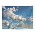 thumbnail image 5 of Orinice Sailboat Ocean Clouds Tapestry Wall Hanging Unique Style for Home Decor Living Room Bedroom Apartment Farmhouse Dorm 50x40inch, 5 of 6