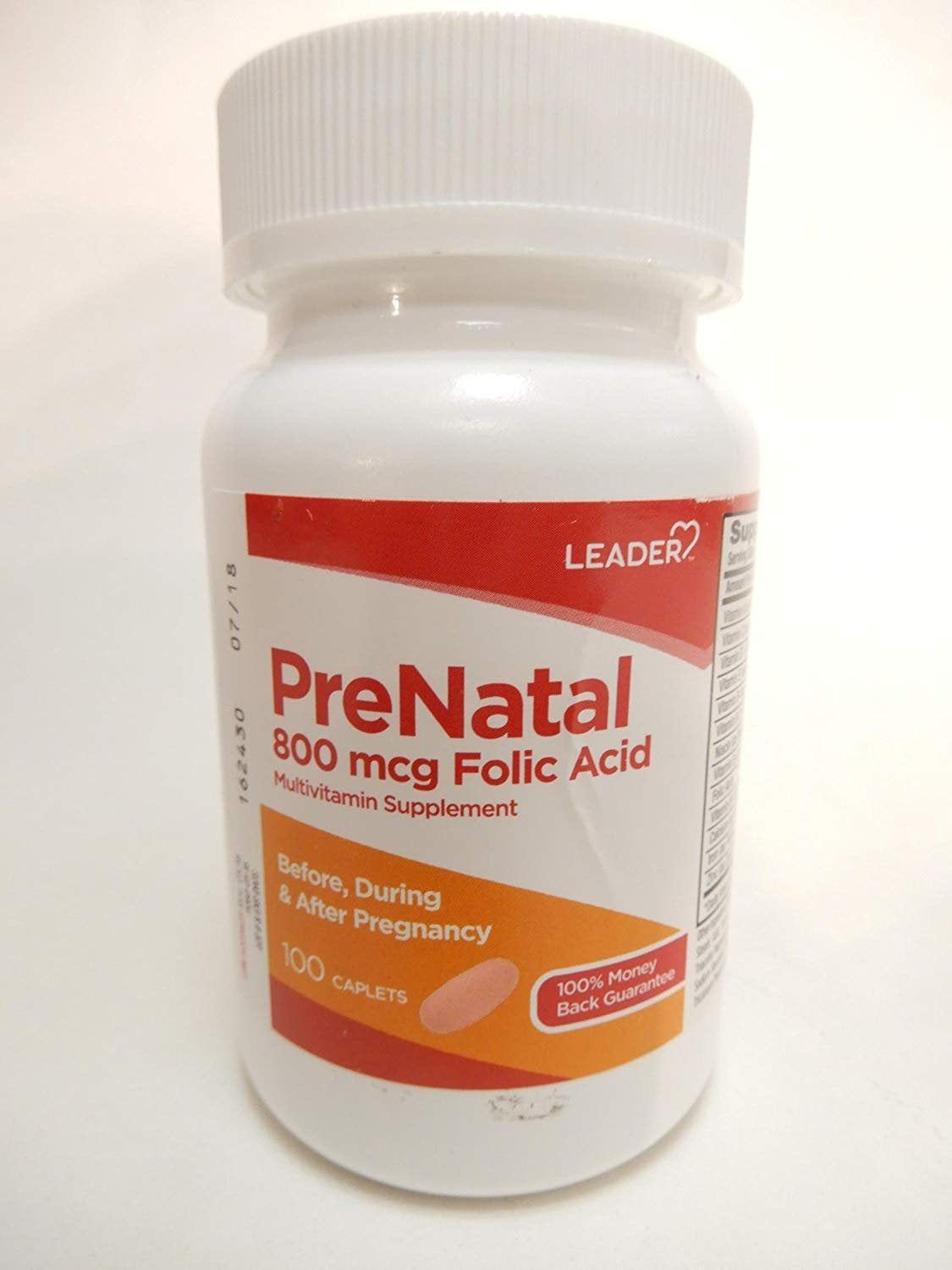 Leader Women Prenatal, Folic Acid and Multivitamins, 100 ct, 2-Pack