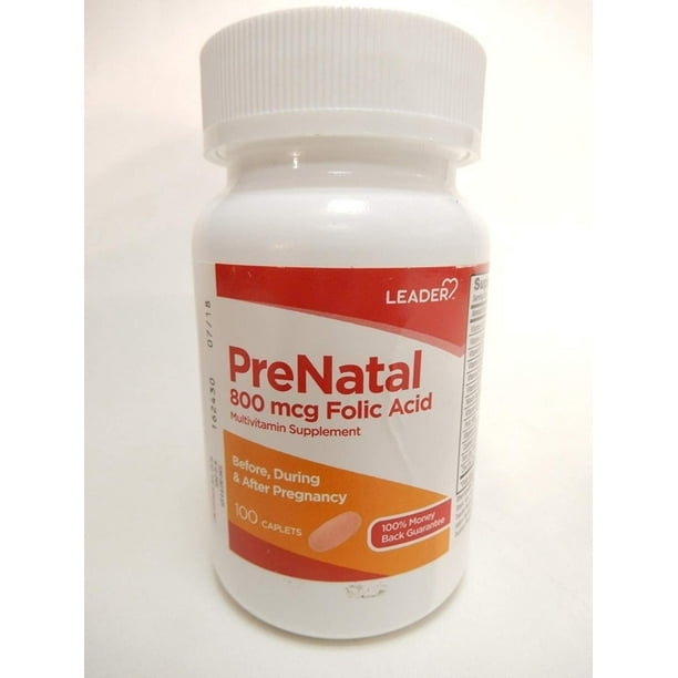 Leader Women Prenatal, Folic Acid and Multivitamins, 100 ct, 2Pack