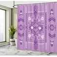thumbnail image 4 of Ambesonne Geometric Shower Curtain, Tribal Aztec Background, 69"Wx70"L, Pale Lilac, 4 of 4