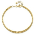 thumbnail image 2 of 14k Gold Diamond-Cut and Textured with Safety Chain Bangle, 2 of 4