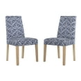 thumbnail image 6 of No. 918 Selene 2-Pack Ogee Print Stretch Fit Elastic Dining Chair Cover Pair, Navy Blue, 6 of 8
