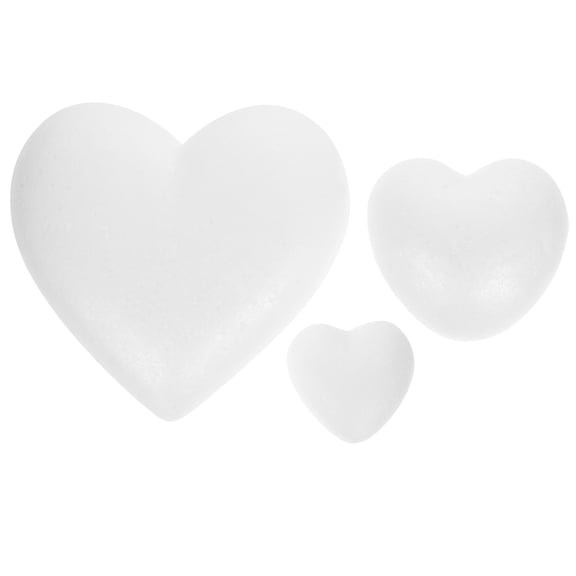 3pcs Craft Foam Hearts Diy Foam Heart Diy Unfinished Foam for Wedding Valentine Bridal Shower