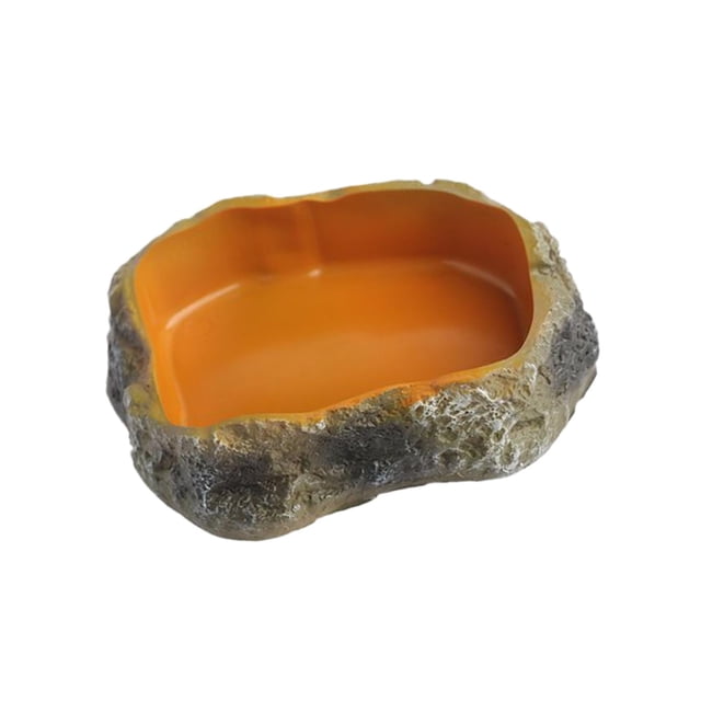 Cuenco de agua para reptiles, cuenco de comida, superficie lisa de resina, cuenco de alimentación para hábitat de lagartos, Rana, serpiente, Tortuga, pequeño