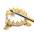 thumbnail image 4 of Crown Nail Art Painting Pen Brush Stand Rack Holder con decoración de perlas sintéticas para manicura DIY Tallado de uñas Lápices de dibujo PincelesOro, 4 of 5