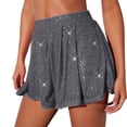 thumbnail image 2 of Women's High Waisted Mini Skirt Sequin Sparkly Pleated A-Line Skater Skirt Flattering Night Out Party Clubwear Lightweight Stretchy Short Skirt, 2 of 6