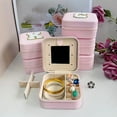 thumbnail image 6 of Shoreew Jewelry Storage Box with Mirror Multiple Compartments Dust-Proof Compact Design Small Jewelry Box Earrings Rings Organizer, 6 of 7