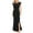 Black, variant on Xihbxyly Dress for Women Summer Solid Color Drop Shoulder Maxi Dress Casual Slim Fit Short Sleeve Beach Dresses