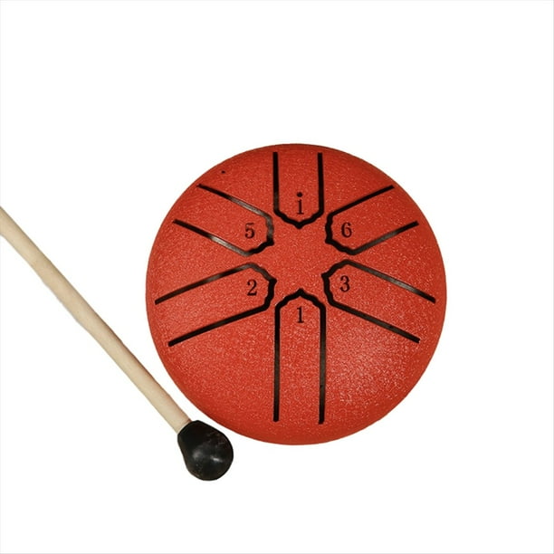 Tambor de Lengüeta de Acero de 6 Tonos de 3 Pulgadas Mini Tambores de Mano con Instrumentos Musicales de Percusión Accesorios de Tambor D