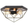 thumbnail image 2 of Woodbridge Lighting Lanning 3-Light Metal Flush-Mount in Antique Brass/Black, 2 of 4