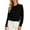 Black, variant on Cropped Sweaters for Women Lightweight Crewneck Long Sleeve Open Front Sweaters Slimming Fall Cardigan with Ruffle Hem S