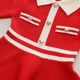 thumbnail image 6 of GUOBIOZIY Baby Girl Party Dress Girls Ribbed Knit Sweater Dress Kids Long Sleeve Casual Playwear Dress Red,6-7 Y, 6 of 7