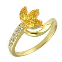 Gold Plated Designer Jewelry Citrine Hydro Quartz Gemstone Ring