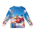 thumbnail image 2 of Little Hand Toddler Boys Long Sleeve T-Shirts Christmas Graphic Racing Car Top Tees Blue Cotton Crewneck 4-10T, 2 of 5