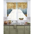 thumbnail image 2 of Blue Yellow Kitchen Swag Valances for Windows, Modern Abstract Oil Expressionism Swag Valances Curtains for Living Room, Rod Pocket Window Treatments for Bathroom, Bedroom, Cafe, 56"x36", 2 of 6