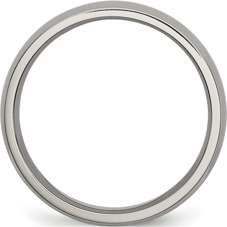 Titanium Polished 5mm Half Round Band (Size 8) Made In China Titanium Polished 5mm Half Round Band (Size 8) Made In China