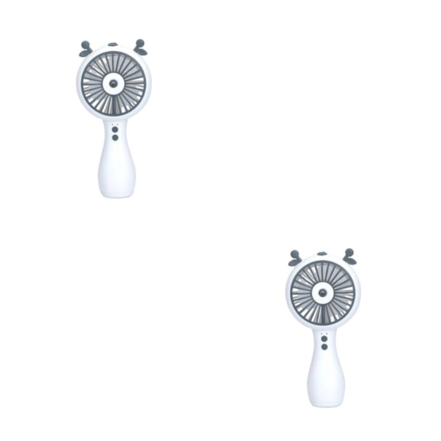 Mini enfriador de ventilador de mano Ounissouiy Con carga USB viaje personal de escritorio 3 velocidades Blanco 2piezas