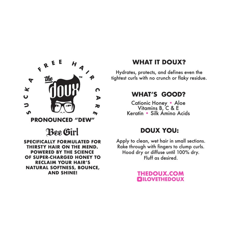 The Doux Bee Girl Honey Curl Custard 16 oz, Moisturizing, Female