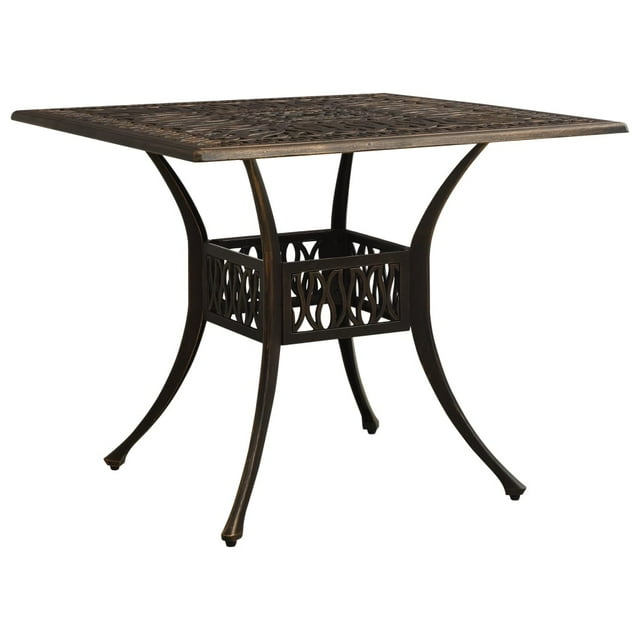 vidaXL Table de Jardin Bronze 90x90x73 cm Aluminium Moulé