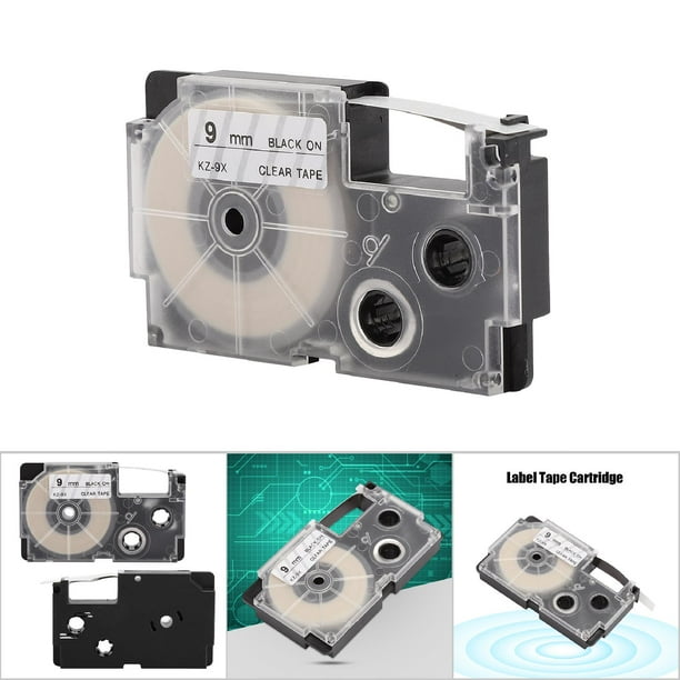 Ymiko 9mm Small Volume Label Tape Label Maker Tape Portable For Label Printer For Casio Black On Clear