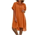 thumbnail image 2 of Amzcrzy Robes pour Femmes Robes Grande Taille pour Femmes aux Formes Robes pour Femmes Robe Décontractée pour Femmes avec Poches Robe d'Été à Imprimé Floral-Col Robe Courte Robes Midi pour Femmes, 2 of 7