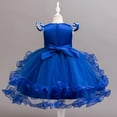 thumbnail image 5 of Girl Ruffle Tiered Tutu Gown Sleeveless Embroidery Lace Princess Dresses Party Ball Tulle Pageant Gowns for Wedding, Birthday, Size 2-10T, 5 of 9