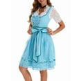 thumbnail image 2 of Oktoberfest Outfits for Women Dirndl Dress for German Traditional Bavarian Costume Water Blue XL, 2 of 9