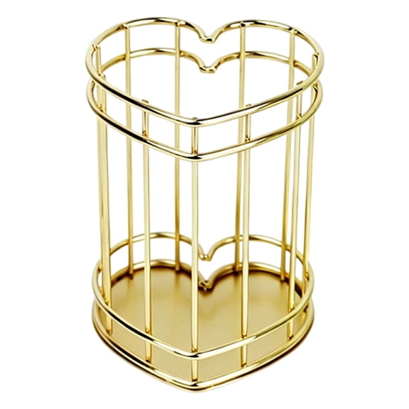 Metal Pen Holder for Desk, Makeup Brushes Cup, Pencil Holders, Wire Metal Pencil Holder, Decorative Desk Storage Organizer Container for Stationery and Desk Accessories, 1 Pcs, 3.93x3.14"