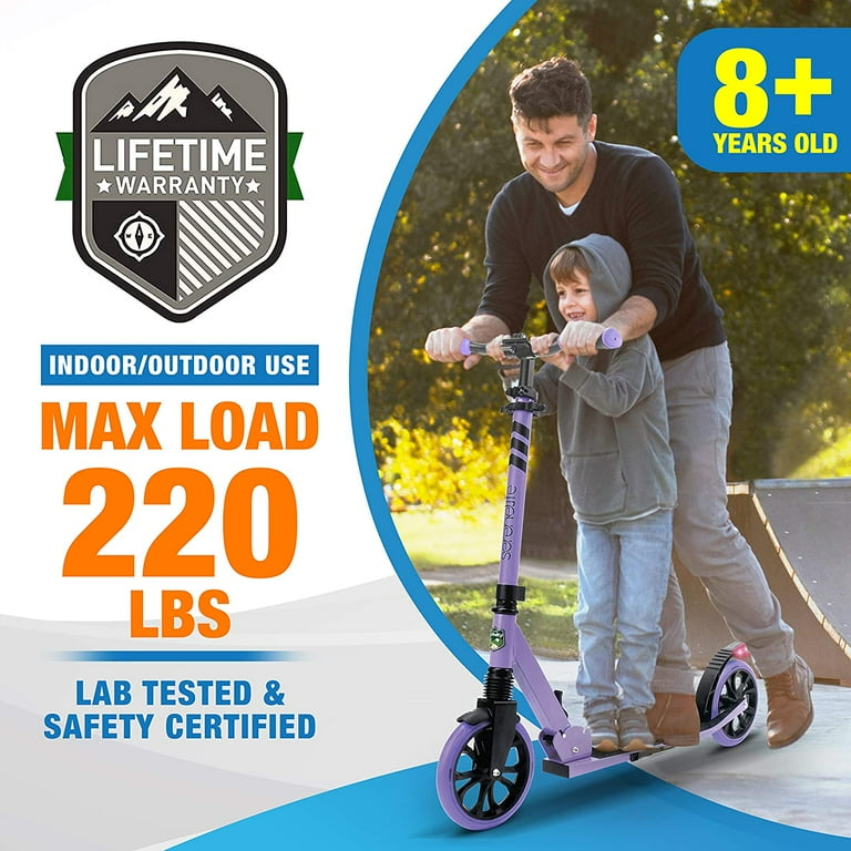 SereneLife Lightweight and Foldable Kick Scooter - Adjustable