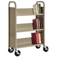 thumbnail image 6 of 32 in. W x 14 in. D x 46 in. H Single Sided 3 Sloped Shelf Booktruck in Ocean, 6 of 7
